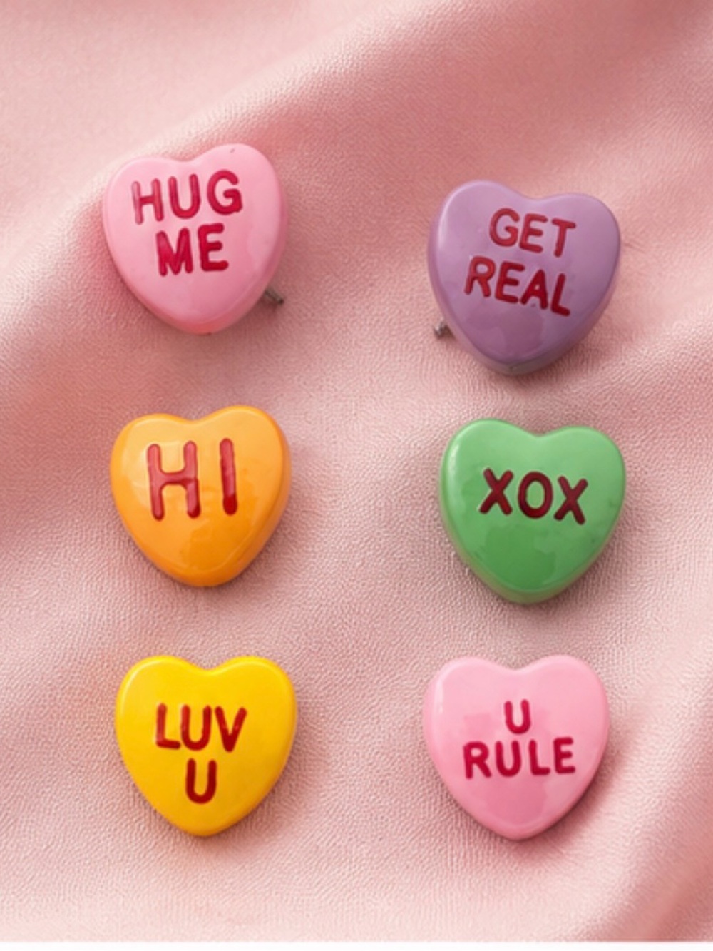 Betsey Johnson colorful candy heart earrings